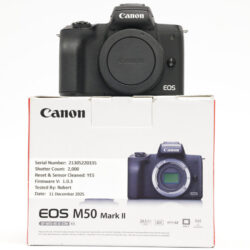 USED Canon EOS M50 II Black Body & 15-45  Boxed- 6K Shutter Count STK 41721